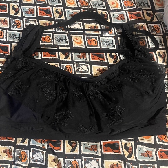 Death moth lace cold shoulder swim top - Picture 2 of 2